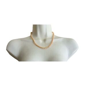 Vintage Necklace Peach Bead Jewelry Accessory Women Clothing